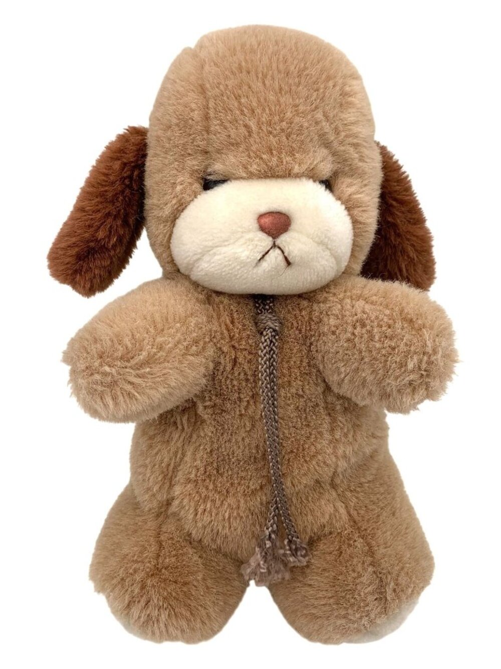 Gund Smooch Plush Brown Puppy Dog Stuffed Animal Rattle Toy 11" Vintage 1982